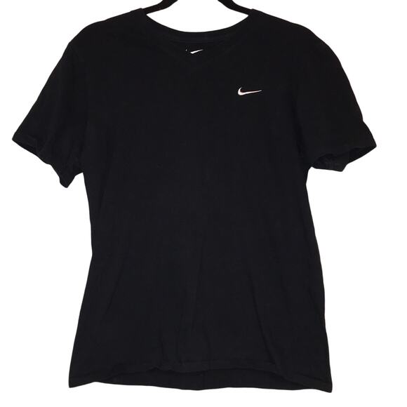 Nike Athletic Cut Black Tee Shirt V Neck - Picture 1 of 4